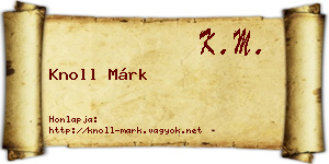 Knoll Márk névjegykártya