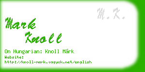 mark knoll business card