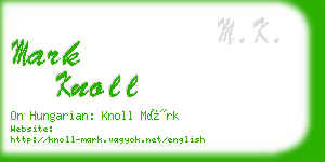 mark knoll business card